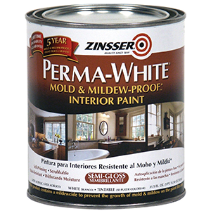 Zinsser Perma-White模具和霉品防范室内涂料半光泽1夸脱（31.5盎司）