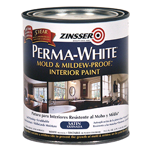 Zinsser 02704 Perma-White Mold和防霉的室内油漆缎面白色